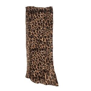 Cejon Scarf Leopard Animal Print With Gold Accent Semi Sheer Long 60x10